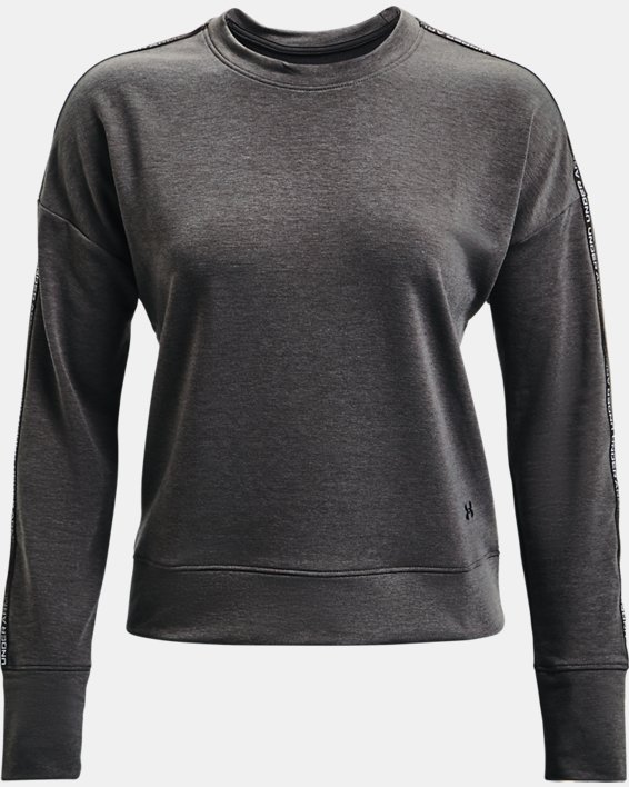 Women's UA Rival Terry Taped Crew, Gray, pdpMainDesktop image number 4